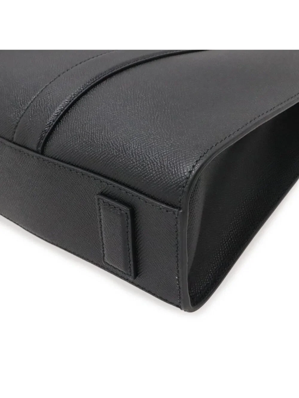 Bvlgari Man Business Briefcase Document Purse Leather Black Silver